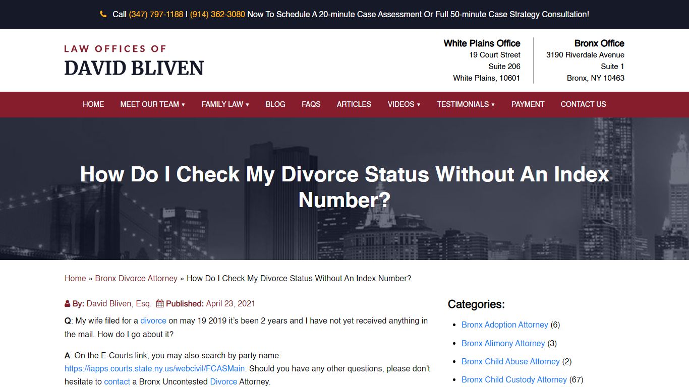 How Do I Check My Divorce Status Without An Index Number?